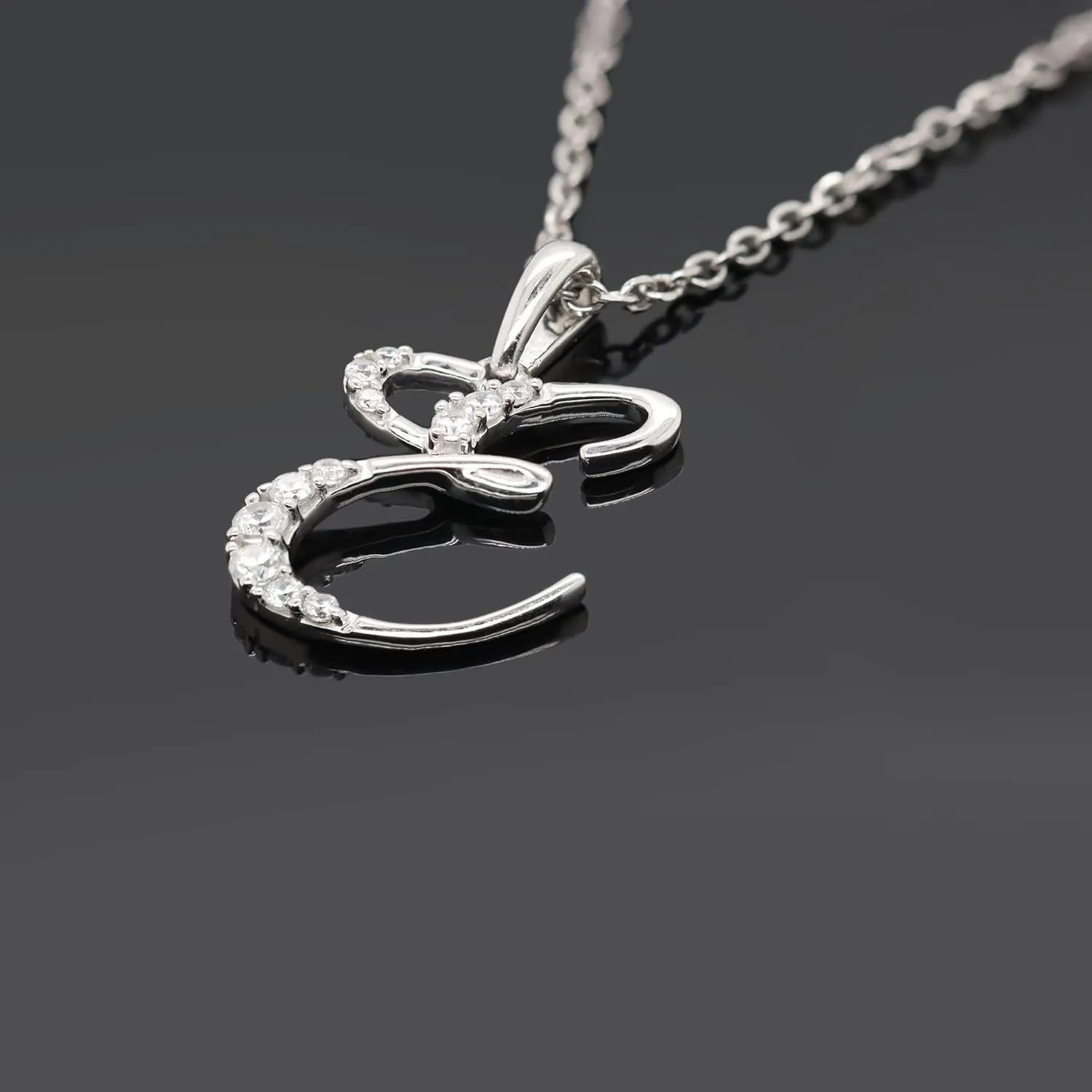 Stylish Initial Charms Pendants Necklaces for Women - Round Cut Diamond Alpahbet Letter Personalized Coin Name Necklaces for Womens in 14K Gold (0.12 Carat, I2 Clarity, I-J Color)