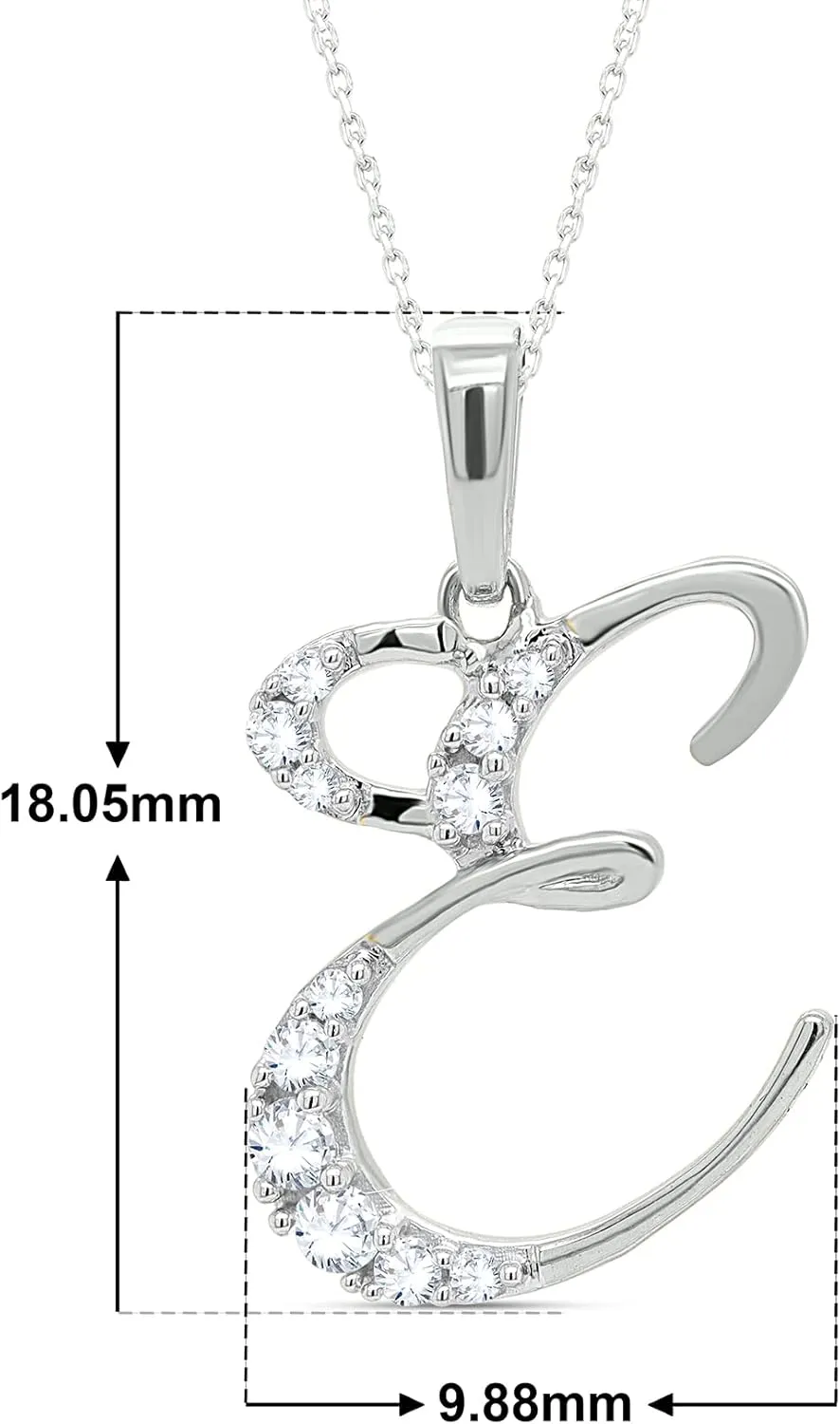 Stylish Initial Charms Pendants Necklaces for Women - Round Cut Diamond Alpahbet Letter Personalized Coin Name Necklaces for Womens in 14K Gold (0.12 Carat, I2 Clarity, I-J Color)