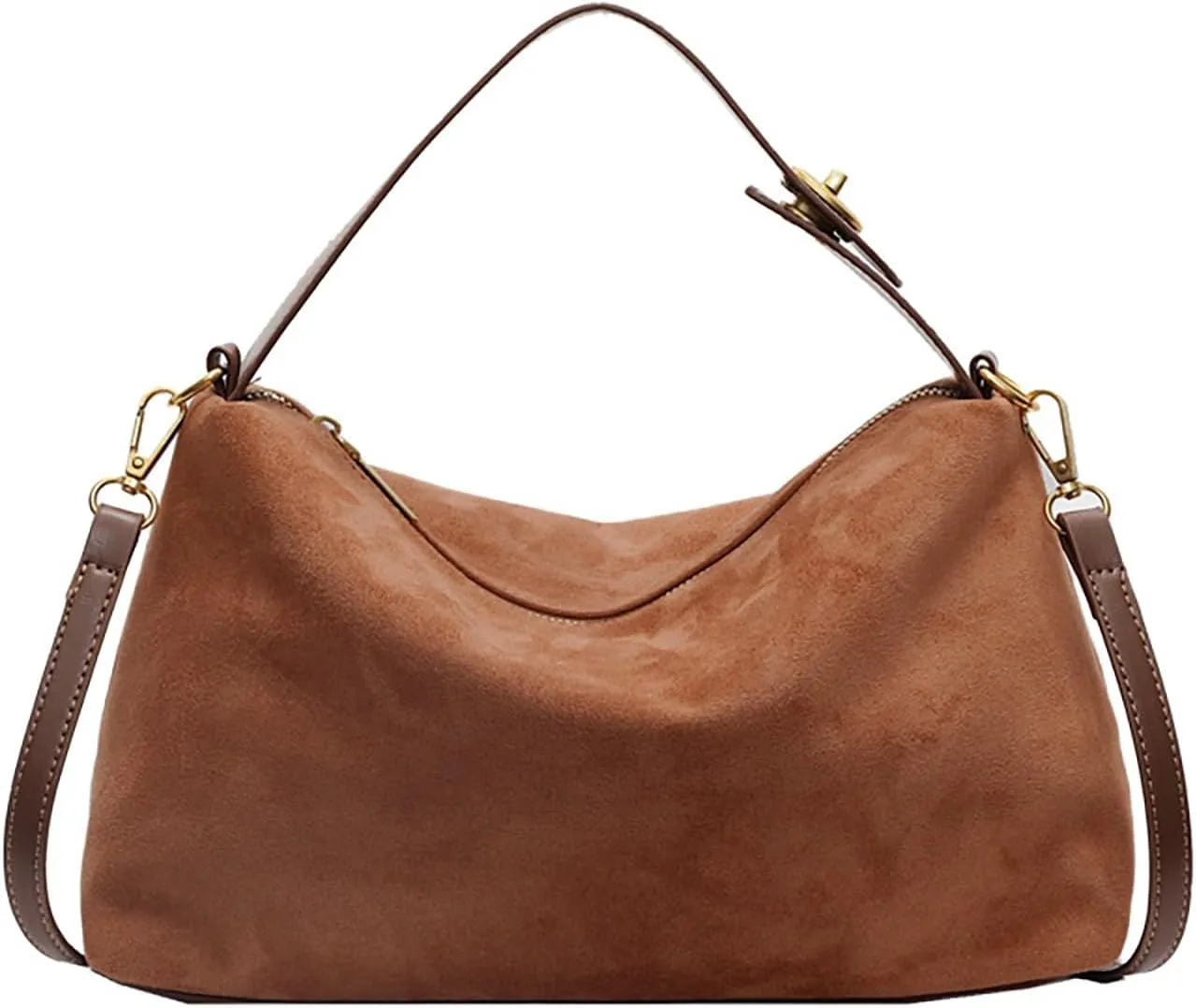 Suede Bags for Women Retro Slouchy Shoulder Bag Satchel Purses Crossbody Hobo Handbags