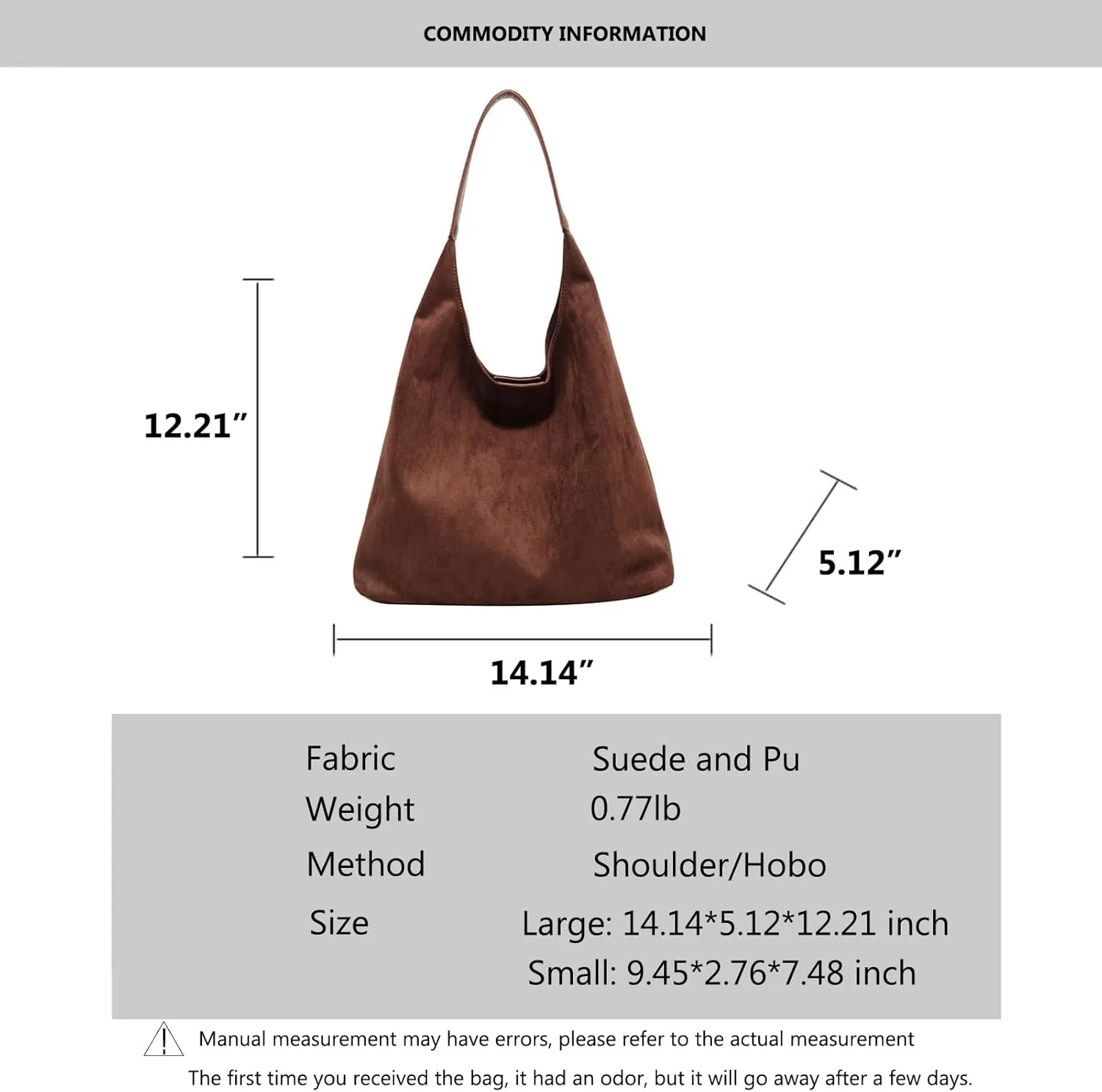 Suede purses for Women 2024 Slouchy Shoulder Bags Soft Leather hobo bag Brown Tote Handbag for Work Everyday