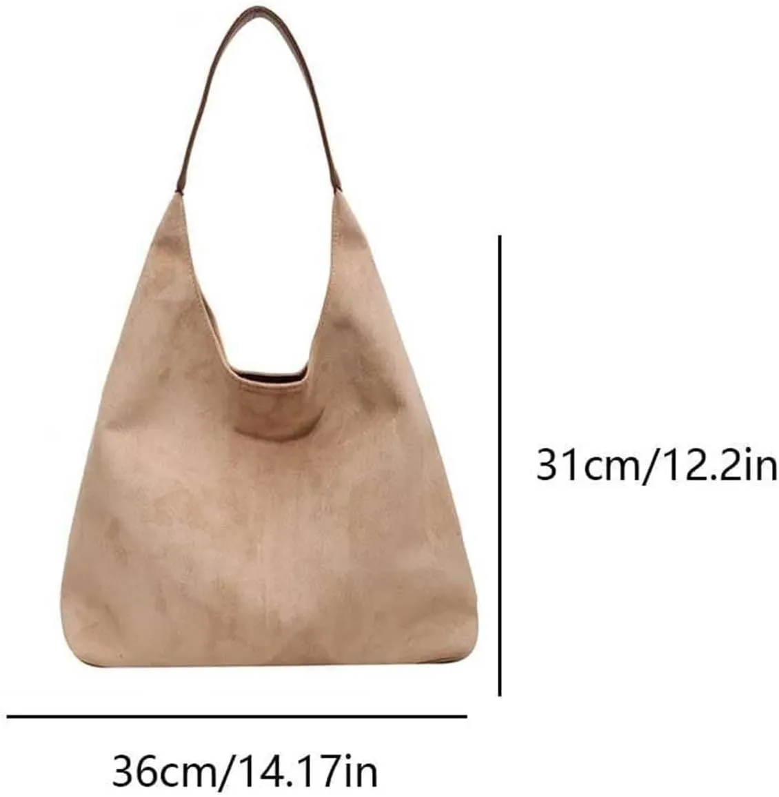 Suede Tote Bag For Women, Suede Purse Slouchy Bag, Shoulder Hobo Women'S Top Handle Handbags Work Leather Bag