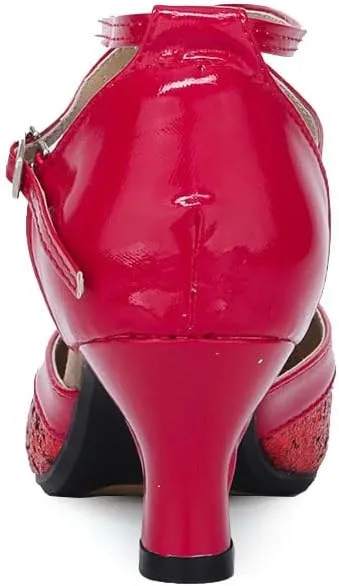 SWDZM Ballroom Dance Shoes Women Low Heel Closed Toe Latin Salsa Practice Dance Shoes