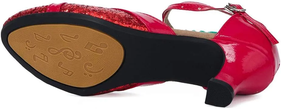 SWDZM Ballroom Dance Shoes Women Low Heel Closed Toe Latin Salsa Practice Dance Shoes