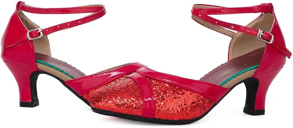 SWDZM Ballroom Dance Shoes Women Low Heel Closed Toe Latin Salsa Practice Dance Shoes