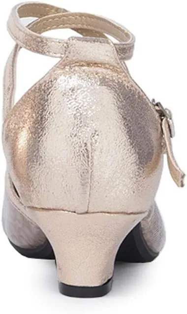 SWDZM Closed Toe Latin Dance Shoes for Women Ballroom Character Modern Tango Salsa Performance Dancing Shoes Low Heel