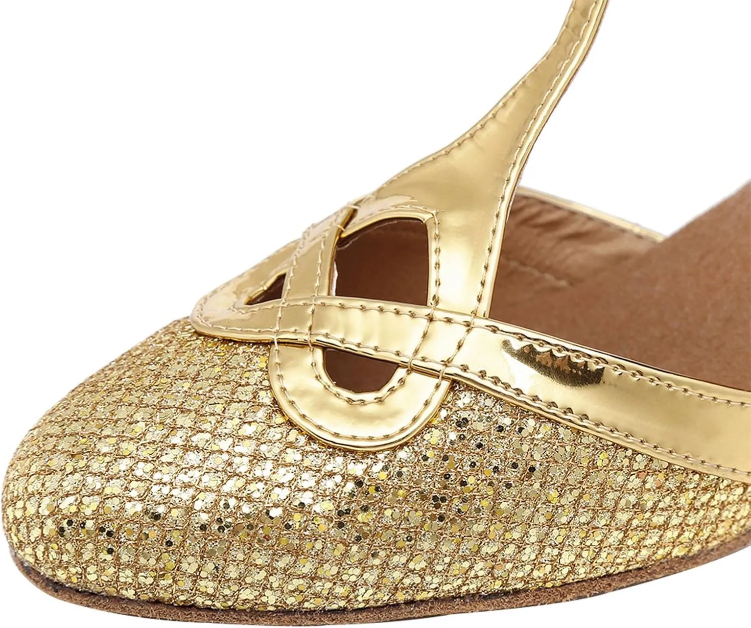 SWDZM Latin Dance Shoes Women Low Heels Tango Salsa Ballroom Shoes Closed Toe