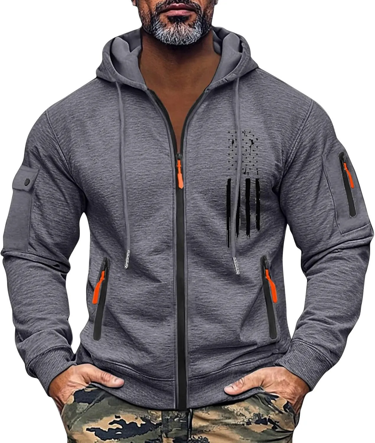 Sweatshirt for Men Zip Comfort Fashion Soft Drawstring Men's Sweatshirts Gym Stylish Sweatshirt with Pockets