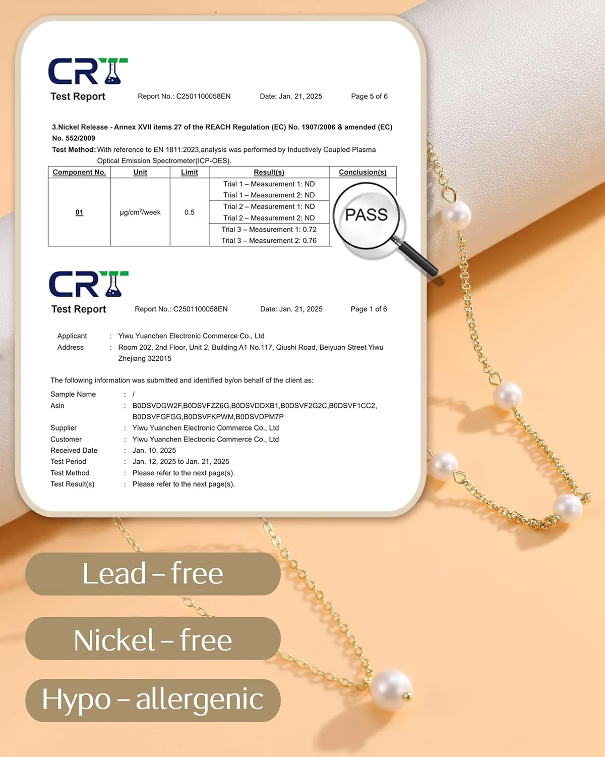 TEN MIRO Pearl Necklaces for Women Trendy, Dainty 16k Gold Layered Necklaces for Women Gold Necklace Stack Stackable Pearl Necklace for Wedding Prom Jewelry Gifts