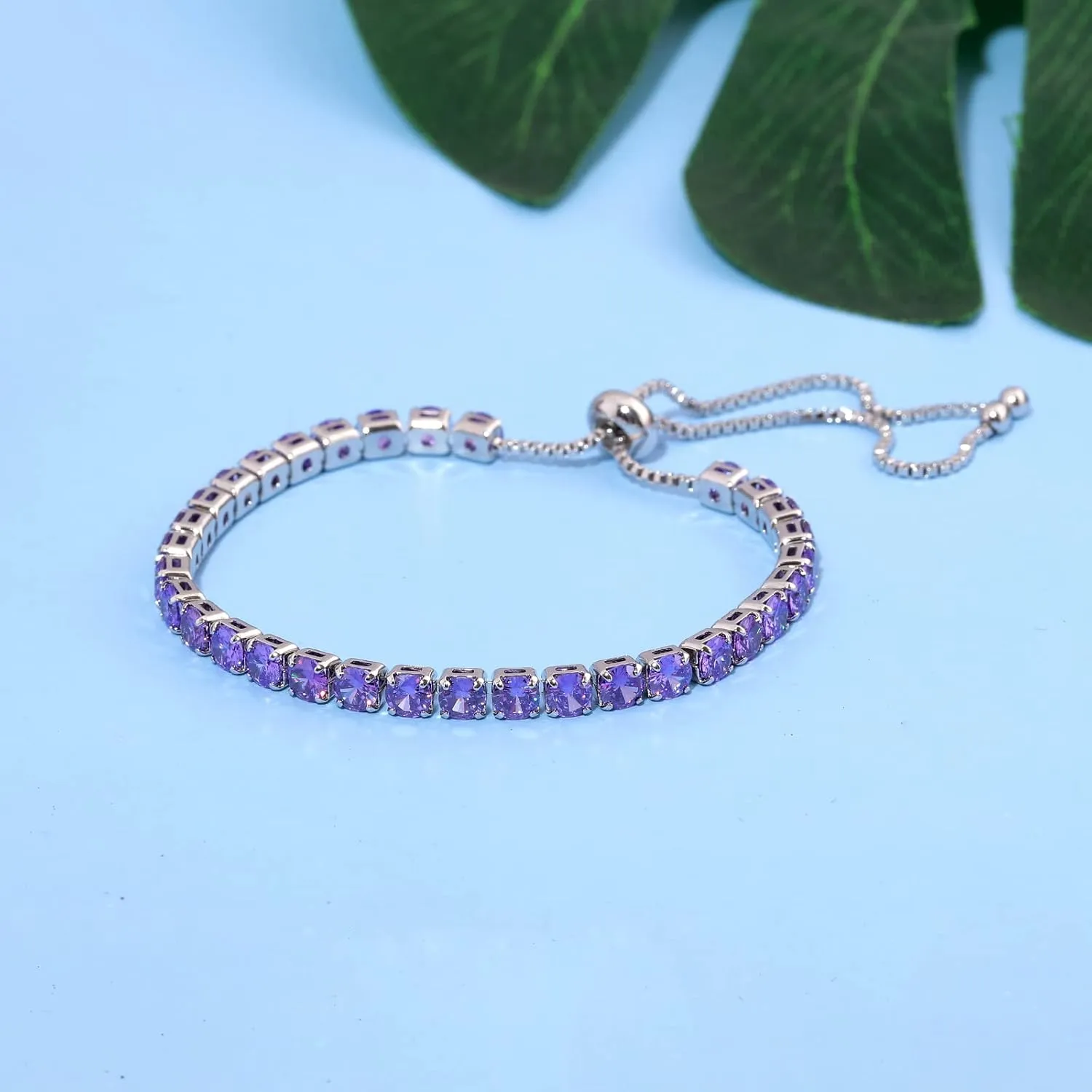 Tennis Bracelets for Women Men Adjustable Charm Link Bracelet 14K Gold Plated Dainty Multicolor Cubic Zircon Bracelets for Teen Girls Crystal Friendship Bracelets Jewelry