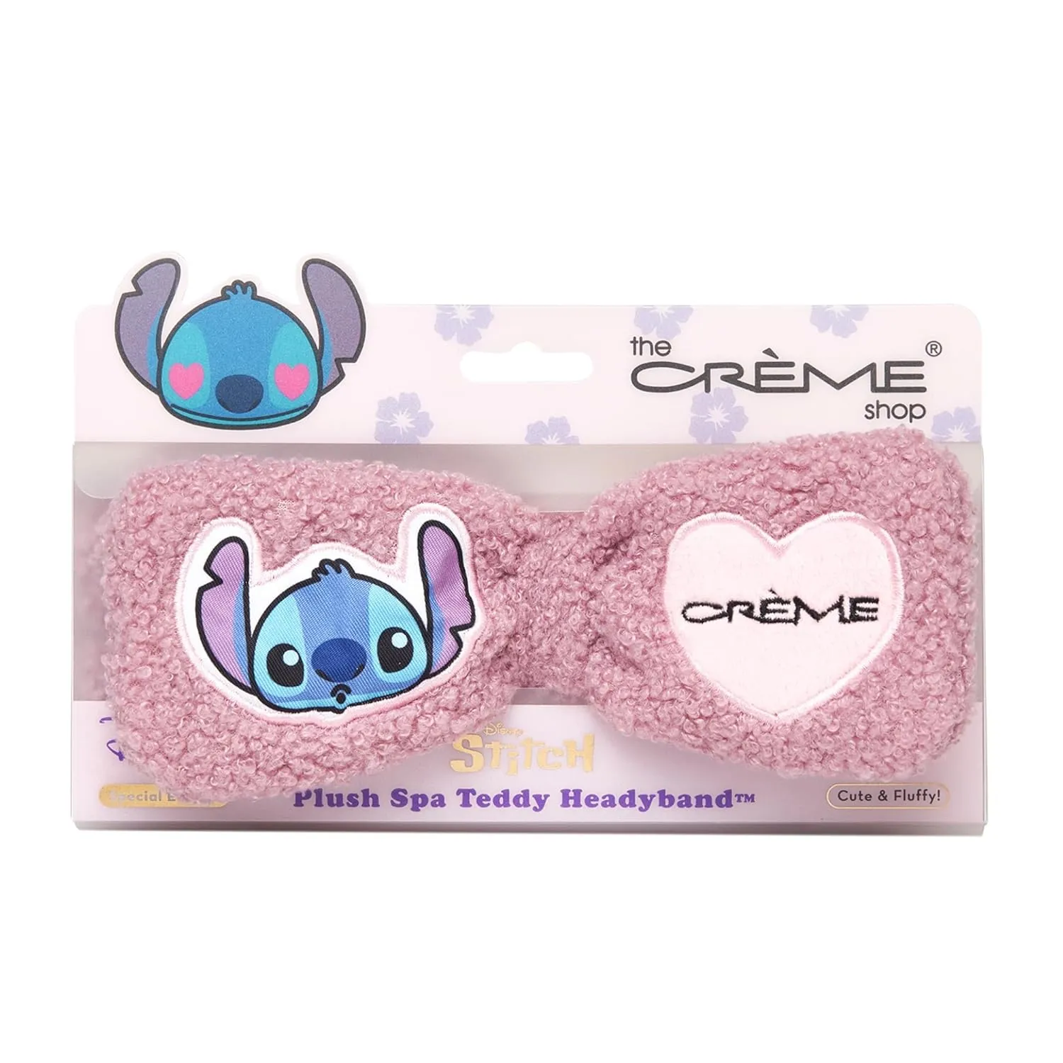 The Crme Shop Plush Spa Teddy Headyband, Headband for Washing Face, Skincare Headbands, Headbands for Women (Stitch)