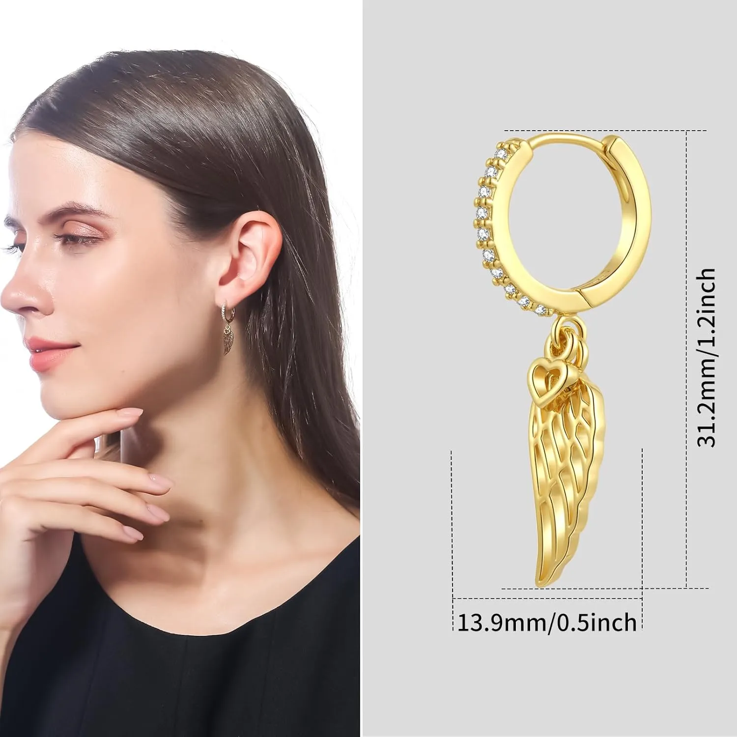 ToHeart Gold Dangle Earrings for Women Sun Hoop Earrings For Women Small Gold Hoop Earrings