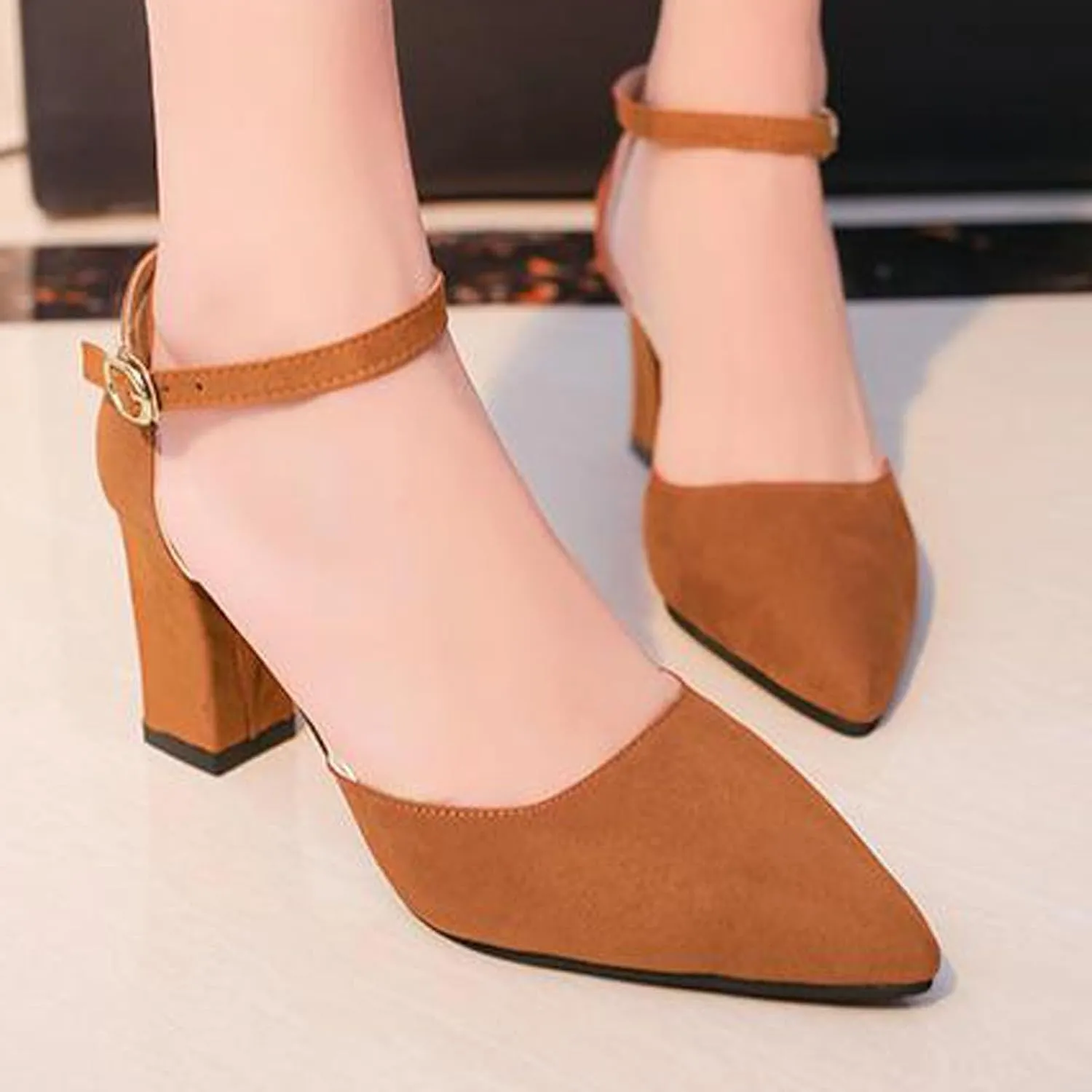Trendy Women's High Heel Sandals for Casual Work and Date Night Comfortable Closed Toe Backstrap Design Ideal for