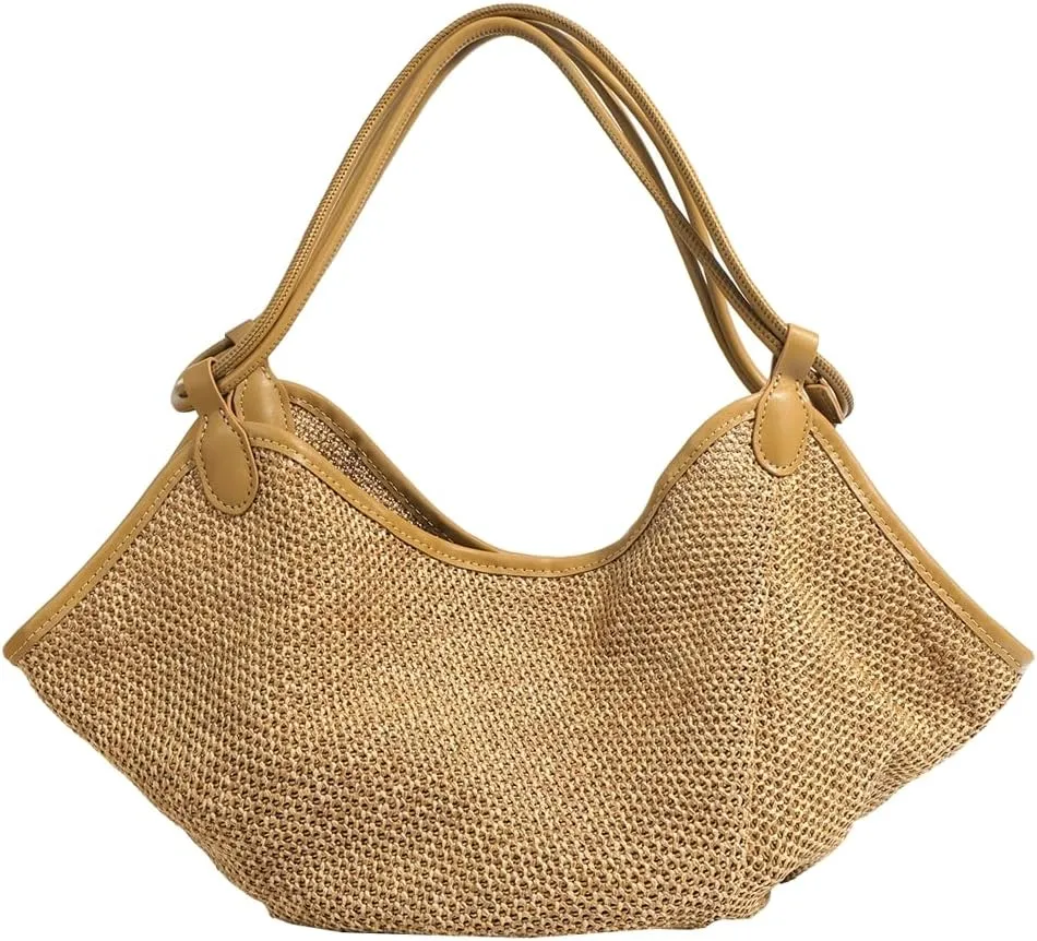 Trendy Woven Shoulder Bags for Women Large Vegan Leather Tote Crossbody Purse Dumpling Satchel Slouchy Handbags