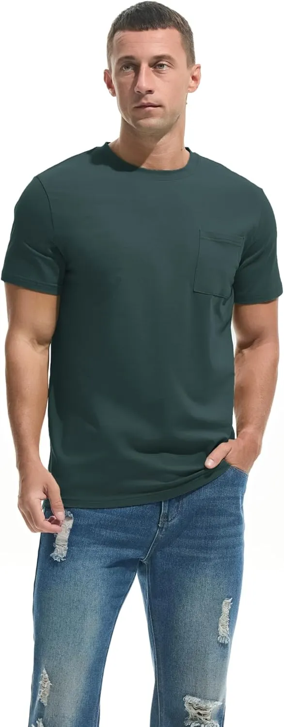 VEIISAR Mens T Shirt - Short Sleeve Crew Neck Soft Fitted Elastic Tees Fresh Classic Tshirts Color 20 