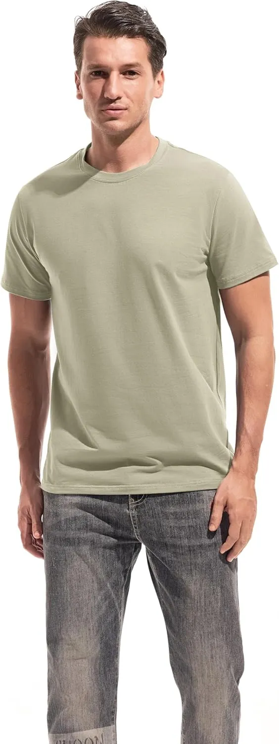 VEIISAR Mens T Shirt - Short Sleeve Crew Neck Soft Fitted Elastic Tees Fresh Classic Tshirts Color 20 