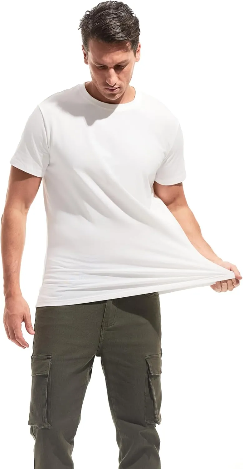 VEIISAR Mens T Shirt - Short Sleeve Crew Neck Soft Fitted Elastic Tees Fresh Classic Tshirts Color 20 