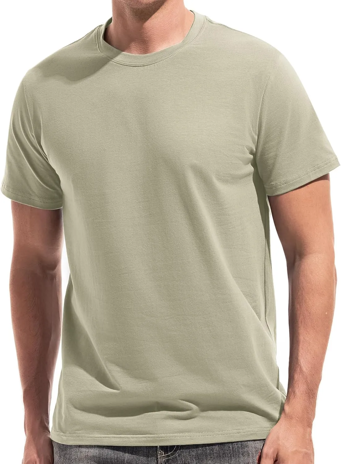 VEIISAR Mens T Shirt - Short Sleeve Crew Neck Soft Fitted Elastic Tees Fresh Classic Tshirts Color 20 