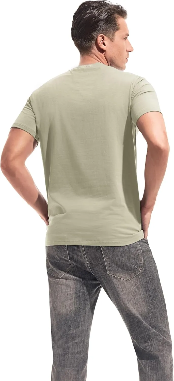 VEIISAR Mens T Shirt - Short Sleeve Crew Neck Soft Fitted Elastic Tees Fresh Classic Tshirts Color 20 