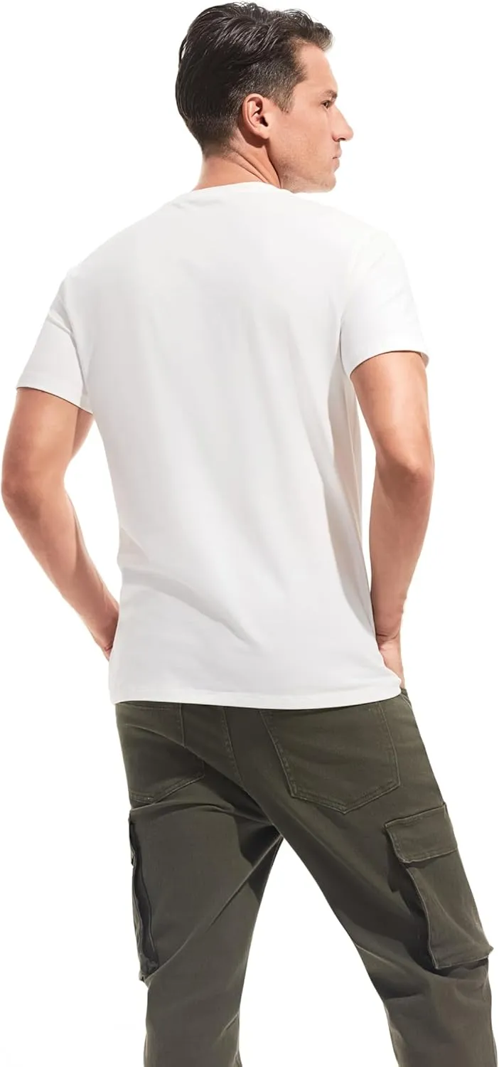 VEIISAR Mens T Shirt - Short Sleeve Crew Neck Soft Fitted Elastic Tees Fresh Classic Tshirts Color 20 