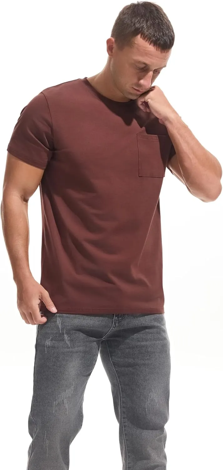 VEIISAR Mens T Shirt - Short Sleeve Crew Neck Soft Fitted Elastic Tees Fresh Classic Tshirts Color 20 
