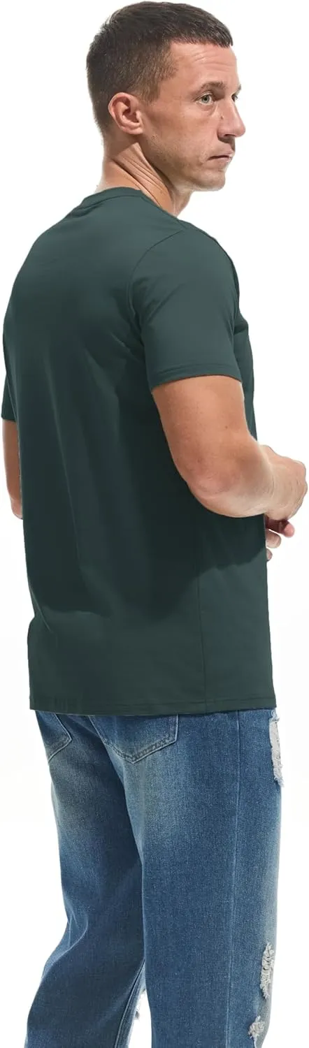 VEIISAR Mens T Shirt - Short Sleeve Crew Neck Soft Fitted Elastic Tees Fresh Classic Tshirts Color 20 