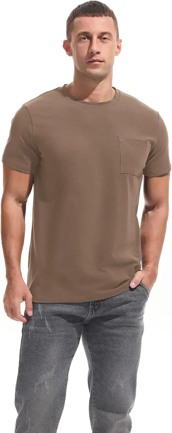 VEIISAR Mens T Shirt - Short Sleeve Crew Neck Soft Fitted Elastic Tees Fresh Classic Tshirts Color 20 