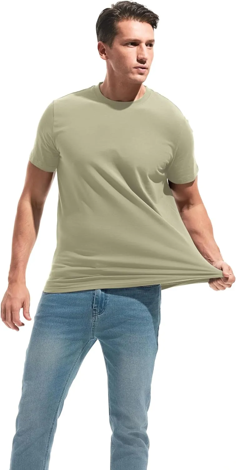 VEIISAR Mens T Shirt - Short Sleeve Crew Neck Soft Fitted Elastic Tees Fresh Classic Tshirts Color 20 