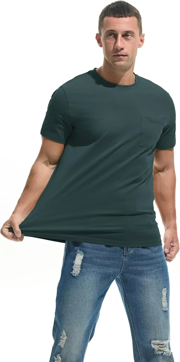 VEIISAR Mens T Shirt - Short Sleeve Crew Neck Soft Fitted Elastic Tees Fresh Classic Tshirts Color 20 
