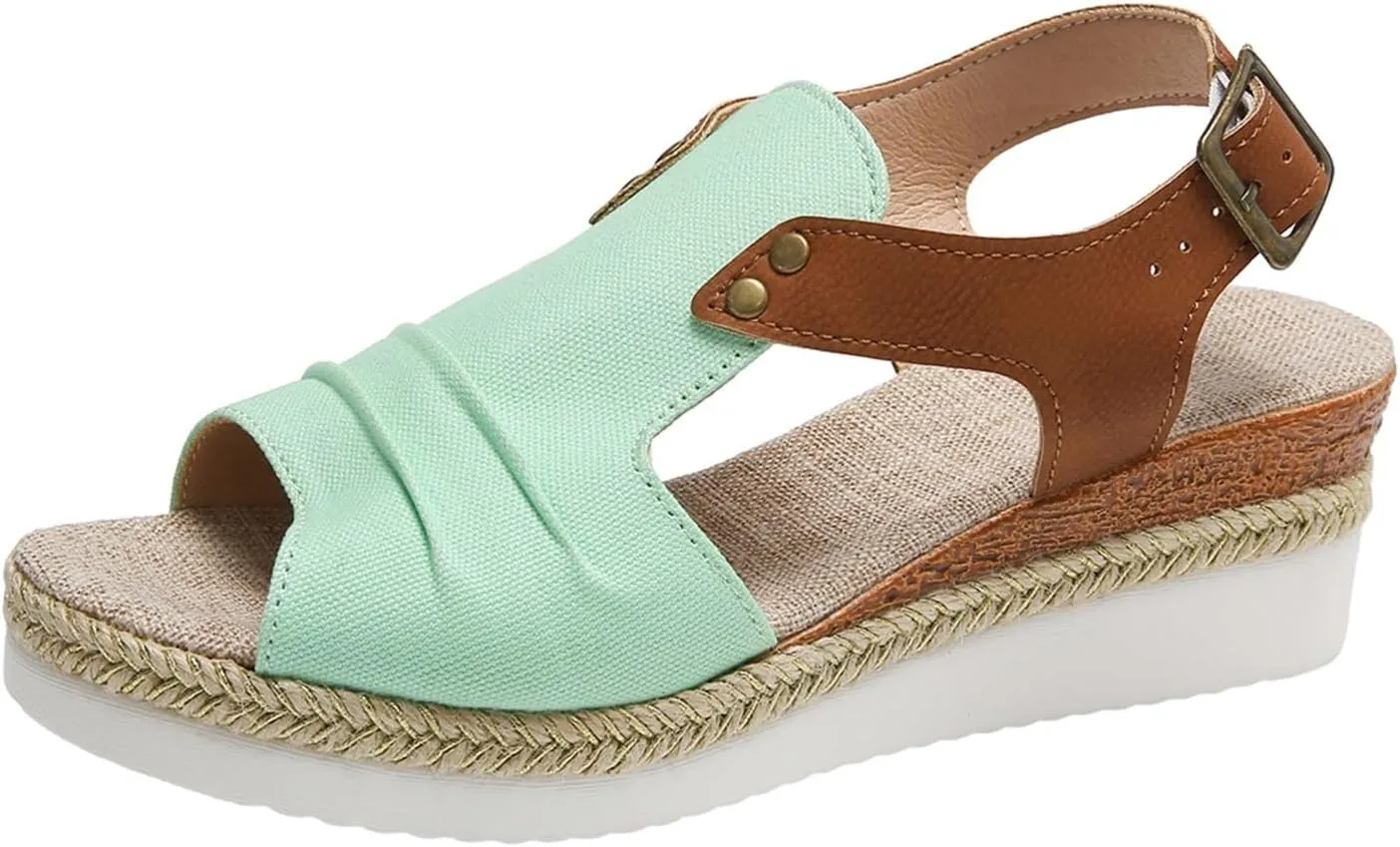 Wedge Sandals for Women, Women Open Toe Ankle Strap Wedge Heels Sandals Dressy Summer Casual Orthopedic Platform Sandals