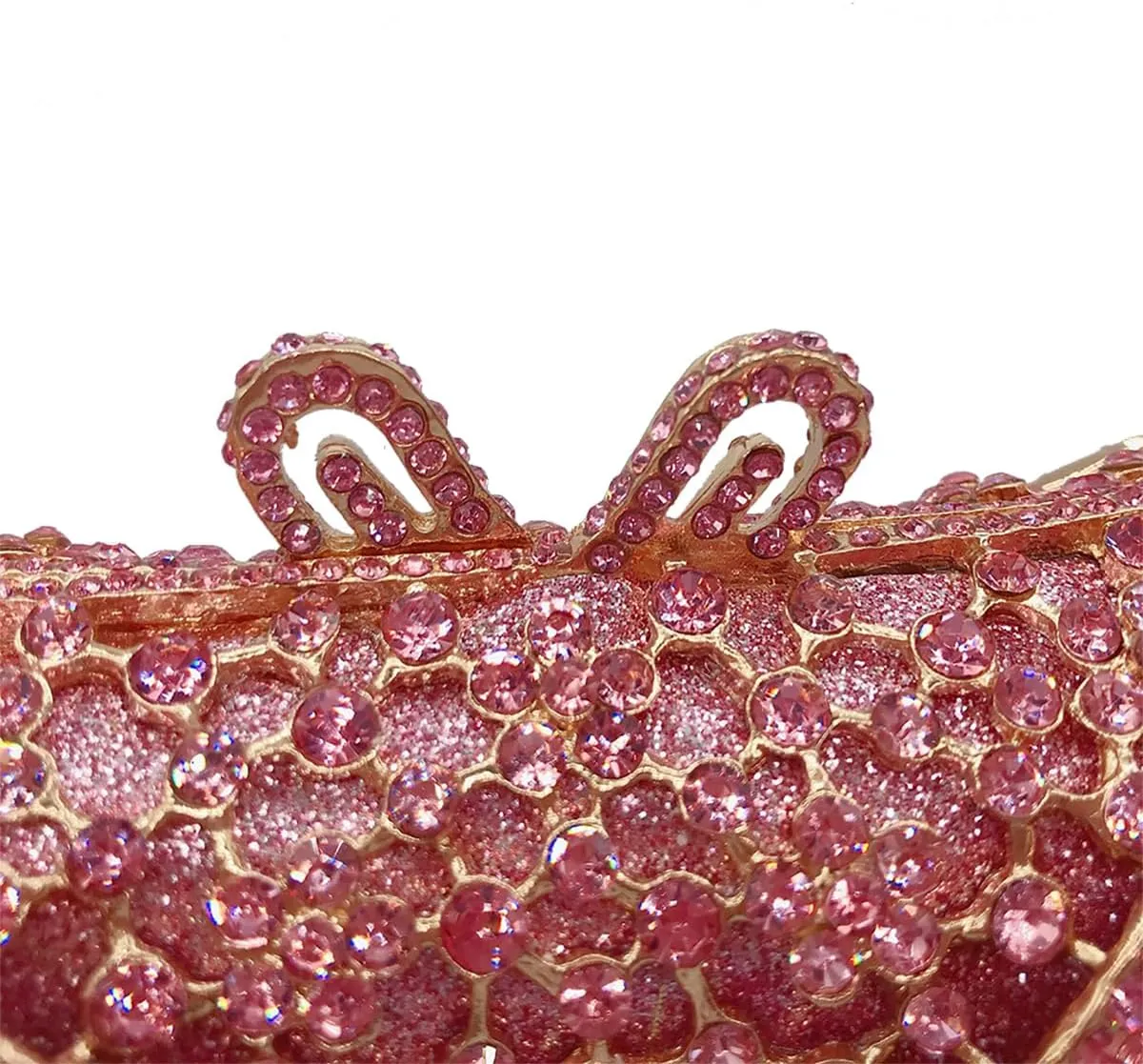 Women Cute Bowknot Crystal Evening Bag Rhinestone Clutch Purse Lovely Handbag for Dating Engagement Wedding