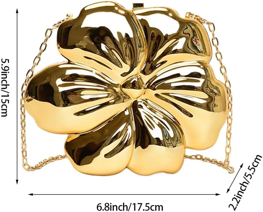 Women Cute Floral Clutch Purse Lovely Acrylic Evening Bag Fashion Circle Crossbody Bag for Shopping Sea Beach