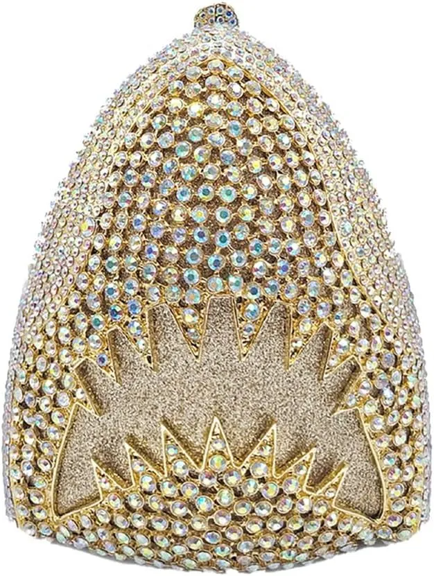 Women Fancy Shark Rhinestone Evening Bag Glistening Crystal Handbag Fashion Clutch Purse for Cocktail Party Night Out