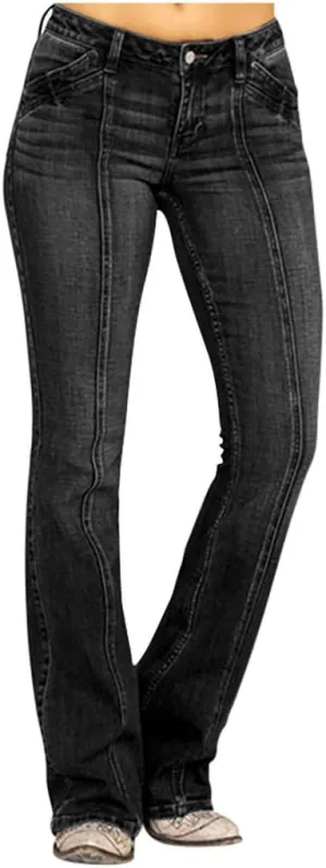 Women Low Waisted Flared Jeans Bell Bottom Jeans Plus Size Wide Leg Denim Pants Hip Hop Street Pants
