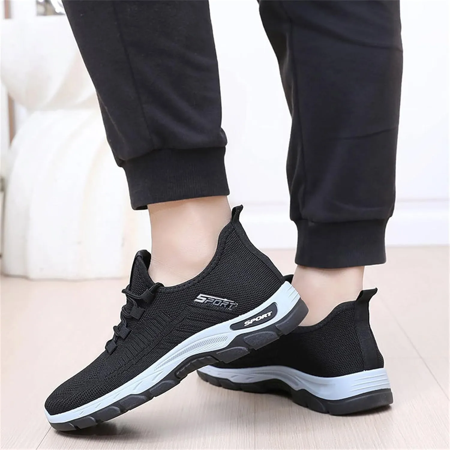 Women Men Slip On Walking Running Shoes Casual Breathable Walking Shoes Sport Athletic Sneakers Gym Tennis Slip On Comfortable Lightweight Shoe Non Slip Work Sport Athletic Trainer with Arch Support