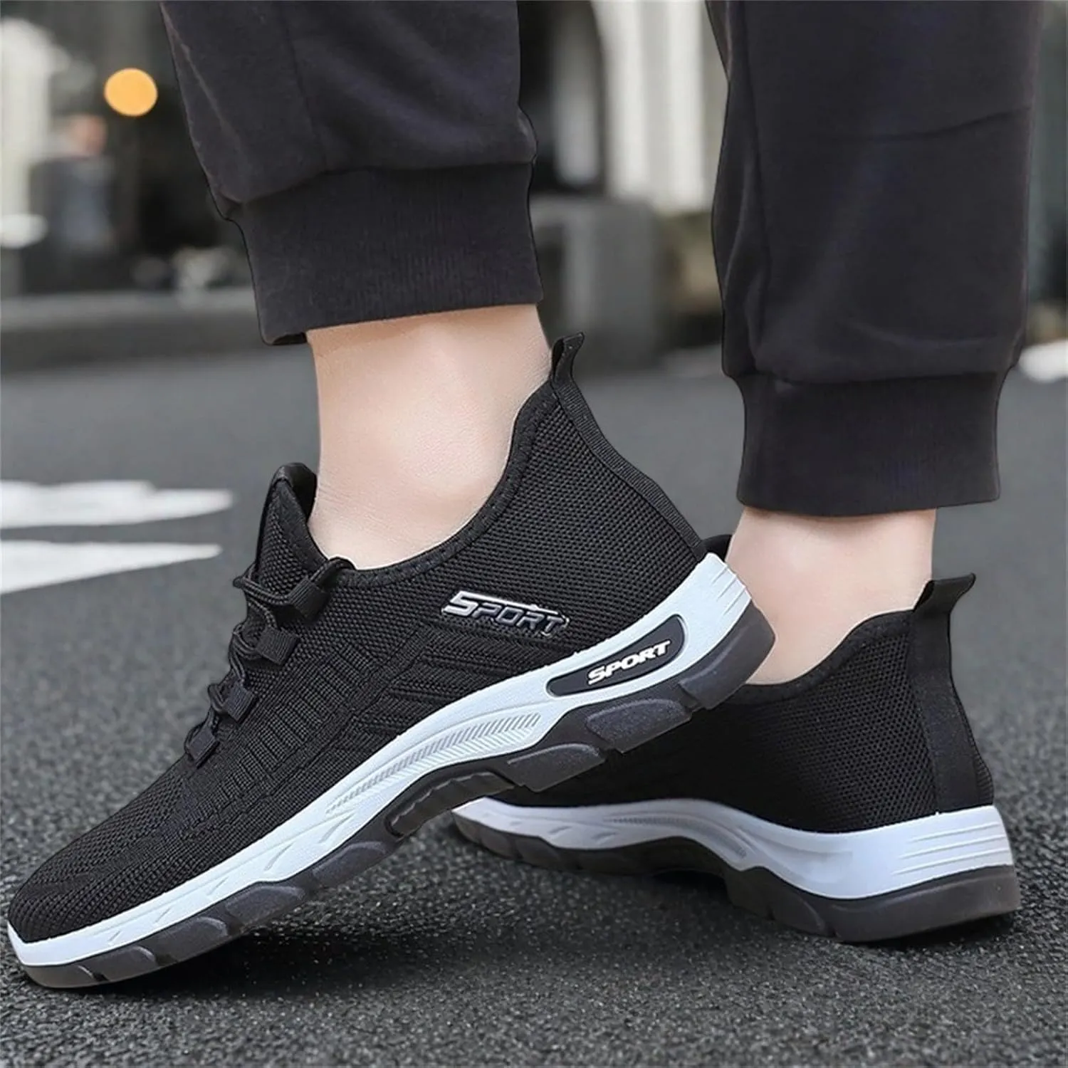 Women Men Slip On Walking Running Shoes Casual Breathable Walking Shoes Sport Athletic Sneakers Gym Tennis Slip On Comfortable Lightweight Shoe Non Slip Work Sport Athletic Trainer with Arch Support