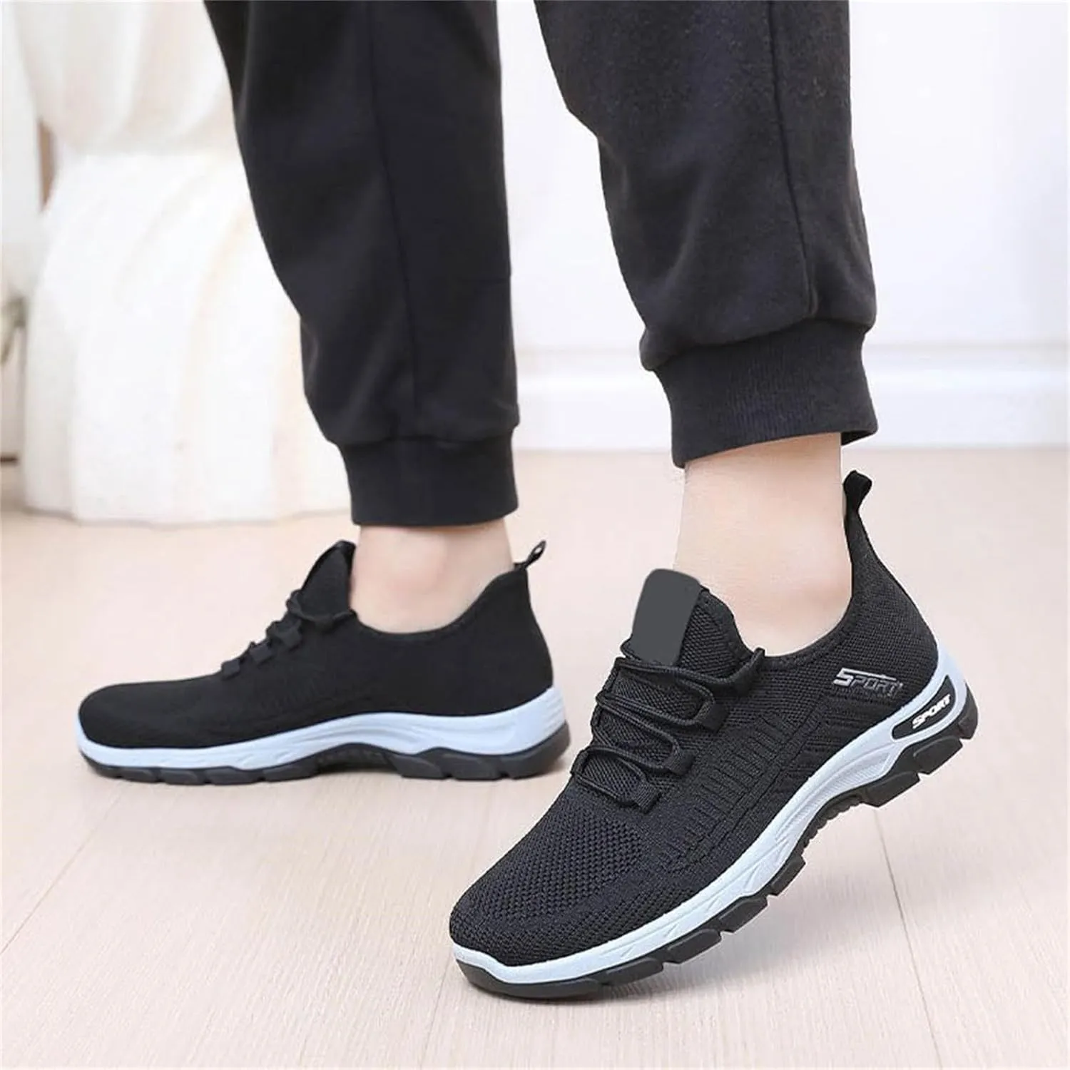 Women Men Slip On Walking Running Shoes Casual Breathable Walking Shoes Sport Athletic Sneakers Gym Tennis Slip On Comfortable Lightweight Shoe Non Slip Work Sport Athletic Trainer with Arch Support