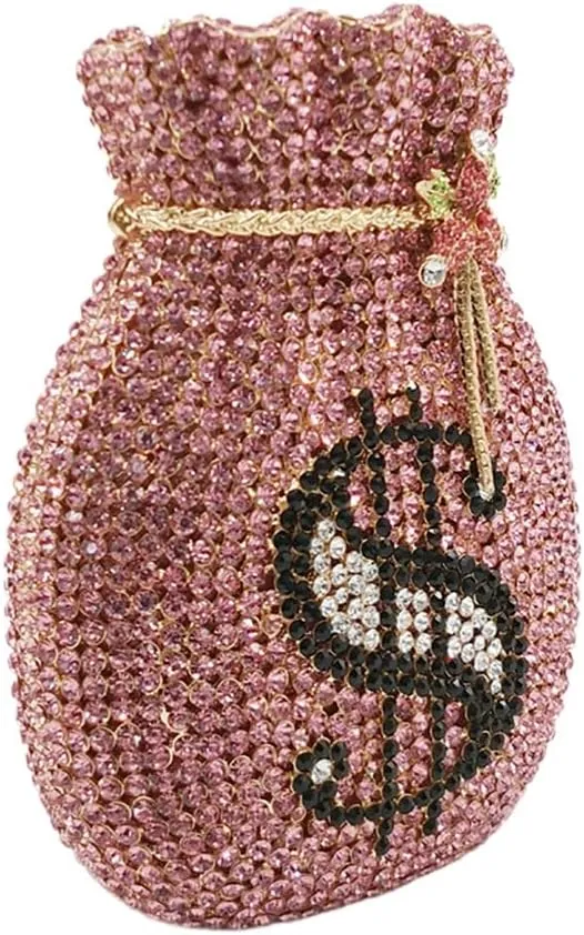 Women Money Pouch Crystal Clutch Purse Glitter Flower Decorated Evening Bag for Banquet Feast New Year Gathering