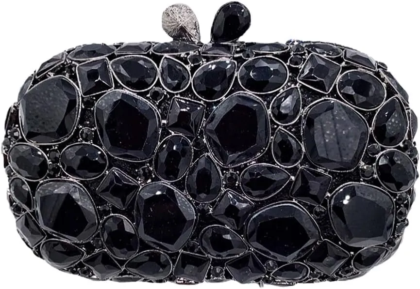Women Pillow Crystal Evening Bag Glitter Gemstone Clutch Purse Sparkly Handbag for Wedding Celebration Gathering