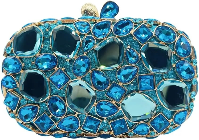 Women Pillow Crystal Evening Bag Glitter Gemstone Clutch Purse Sparkly Handbag for Wedding Celebration Gathering
