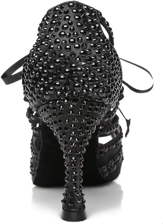 Women Rhinestones Ballroom Dance Shoes Wedding Party High Heeled, YC-L433