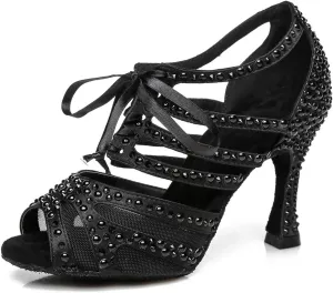 Women Rhinestones Ballroom Dance Shoes Wedding Party High Heeled, YC-L433