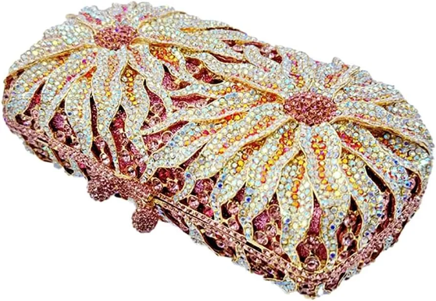 Women Sparkly Rhinestone Clutch Purse Glitter Crystal Diamond Evening Bag Fashion Handbag for Wonderful Night Party