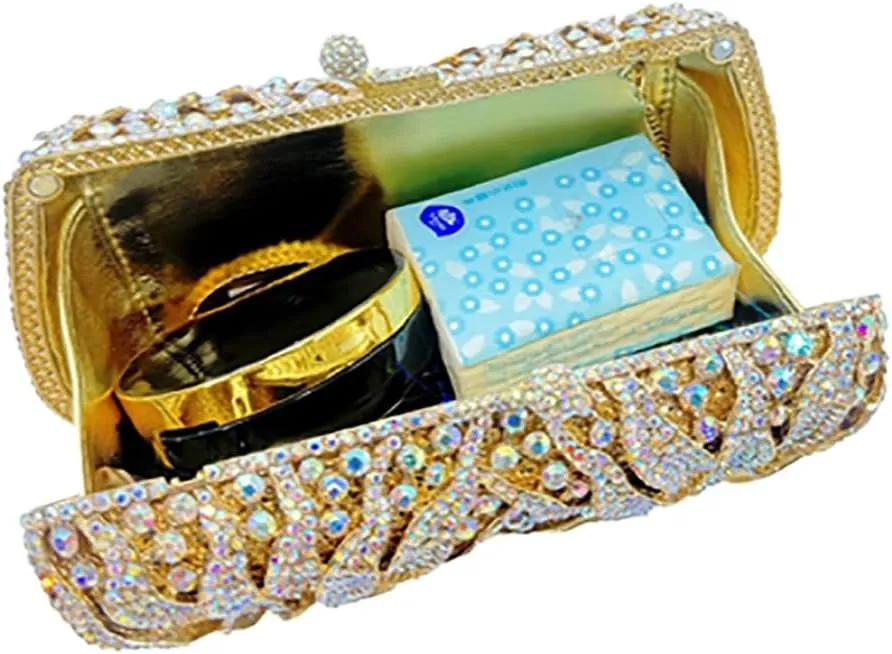 Women Sparkly Rhinestone Clutch Purse Glitter Crystal Diamond Evening Bag Fashion Handbag for Wonderful Night Party