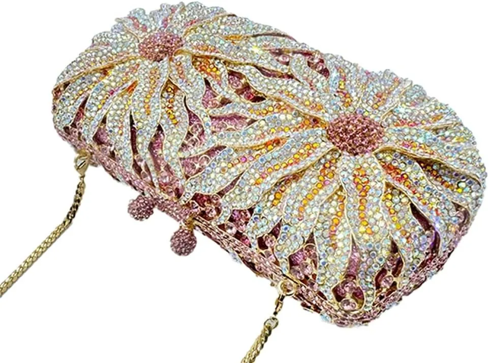 Women Sparkly Rhinestone Clutch Purse Glitter Crystal Diamond Evening Bag Fashion Handbag for Wonderful Night Party