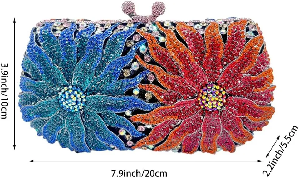 Women Sparkly Rhinestone Clutch Purse Glitter Crystal Diamond Evening Bag Fashion Handbag for Wonderful Night Party