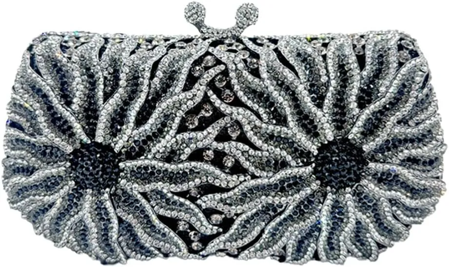 Women Sparkly Rhinestone Clutch Purse Glitter Crystal Diamond Evening Bag Fashion Handbag for Wonderful Night Party