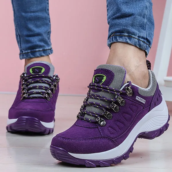 Women Suede Walking Slip Resistant Casual Comfortable Shoes