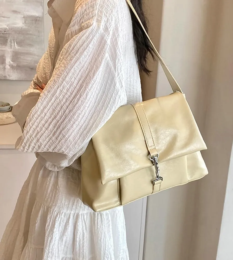 Women Vegan Leather Shoulder Bag Fashion Hobo Bags Crossbody Slouchy Tote Bag Handbag Purse