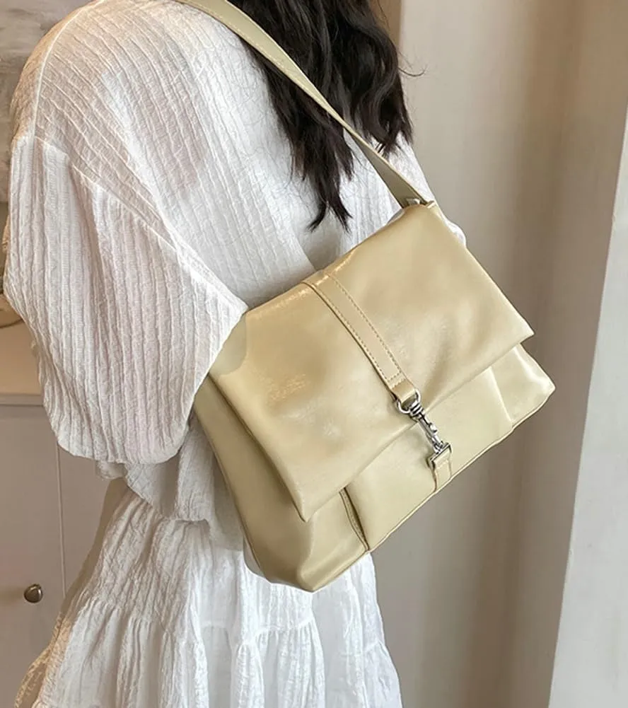Women Vegan Leather Shoulder Bag Fashion Hobo Bags Crossbody Slouchy Tote Bag Handbag Purse