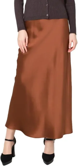 Women's 100% 22 Momme Silk Maxi Skirt-Fashionable, Comfortable, and Versatile